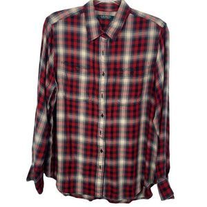 Lauren Ralph Lauren‎ Women's Light Flannel Shirt Sz L